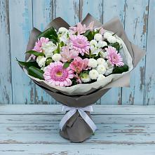 Букет цветов из:  Герберы, Альстромерии и Хризантемы в Бахтеево