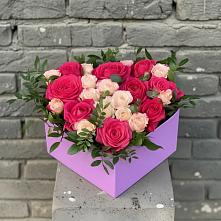 Цветочная композиция из Розы в коробке #REPLACE_PRED# Бахтеево