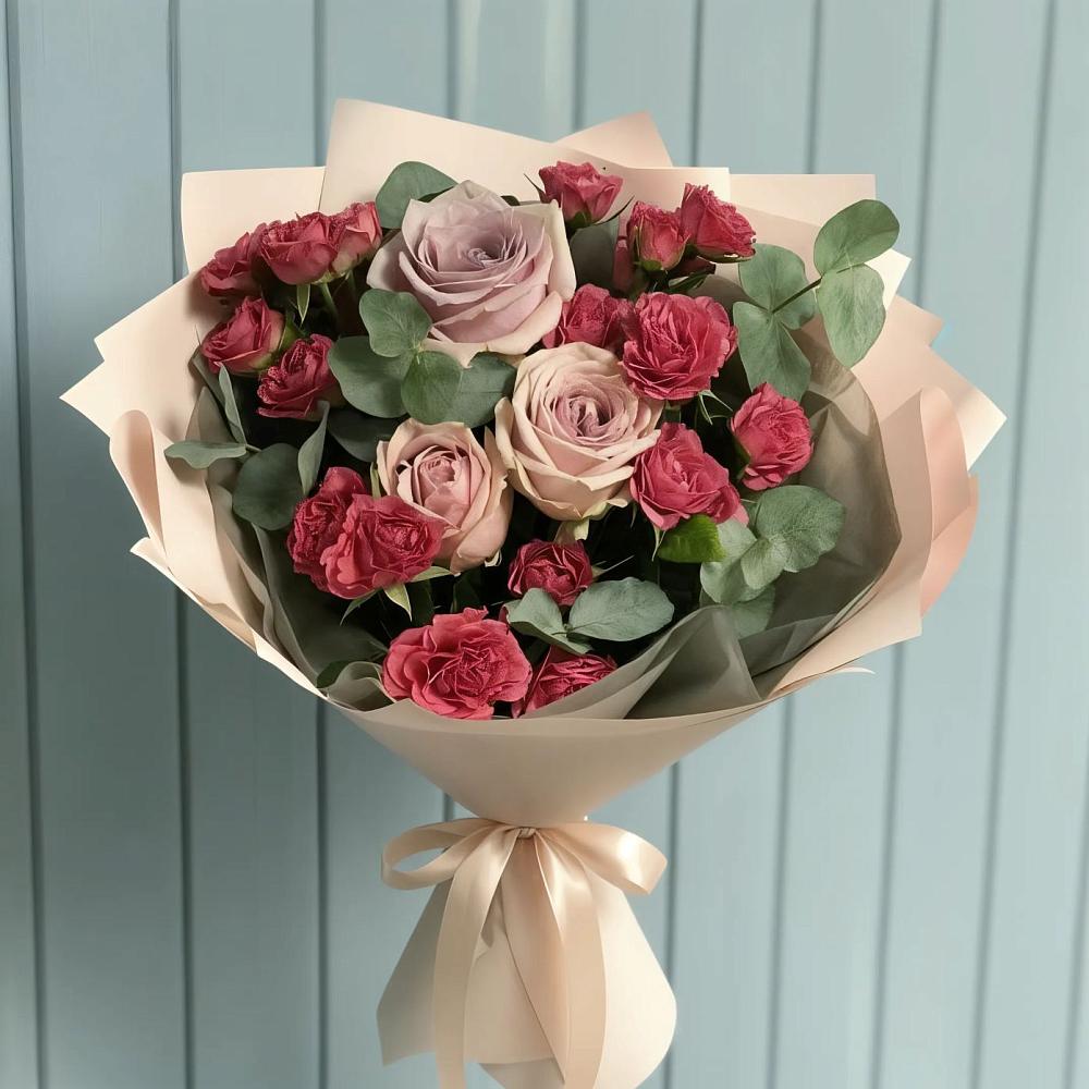 Букет цветов из: Гвоздики и Розы в Бахтеево