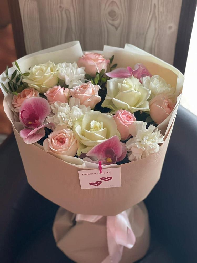 Букет цветов из: Орхидеи, Розы и Гвоздики в Бахтеево