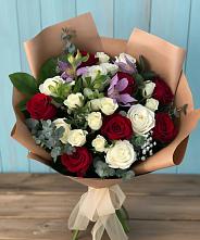 Букет цветов из:  Розы и Альстромерии #REPLACE_PRED# Бахтеево