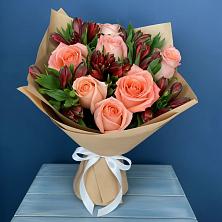 Букет цветов из:  Розы и Альстромерии в Бахтеево