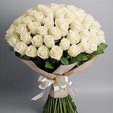 Букет 101 беля роза Белоснежка в Бахтеево