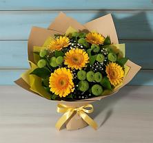 Букет цветов из:  Герберы и Хризантемы в Бахтеево