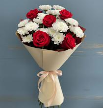 Букет цветов из:  Розы и Хризантемы в Бахтеево