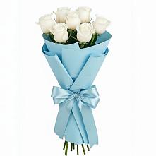 Букет 7 белых роз Проуд в Бахтеево