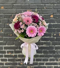Букет цветов из:  Герберы и Хризантемы в Бахтеево