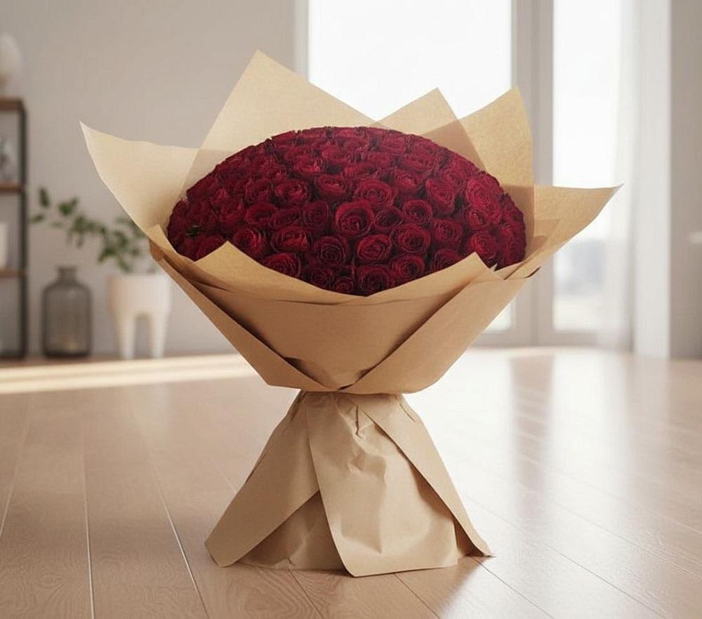 Букет 101 Красная роза в Бахтеево