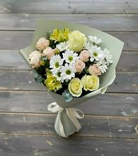 Букет цветов из:  Альстромерии, Розы и Хризантемы в Бахтеево
