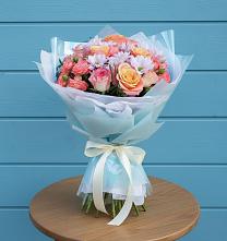 Букет цветов из:  Хризантемы и Розы в Бахтеево